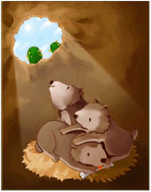 Baby Desert Wolf Card